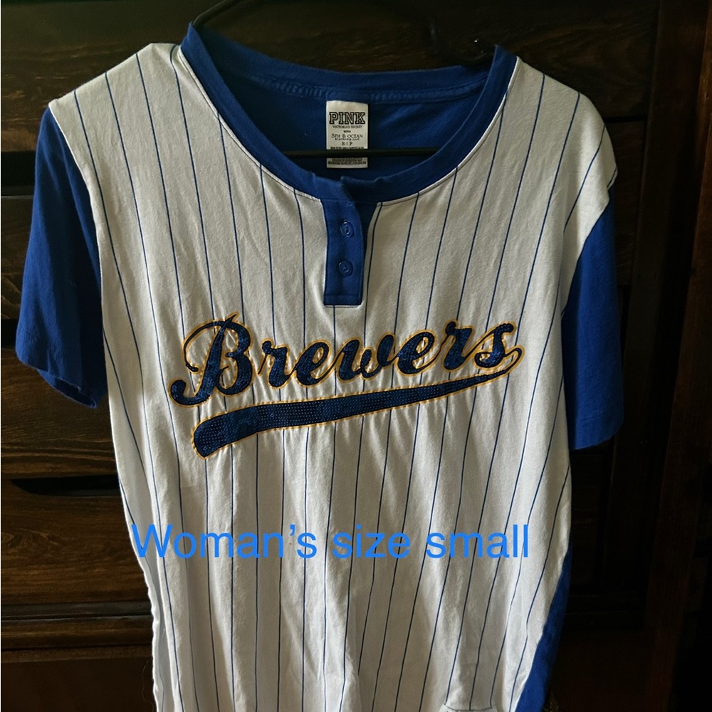 Pink Milwaukee Brewers shirt